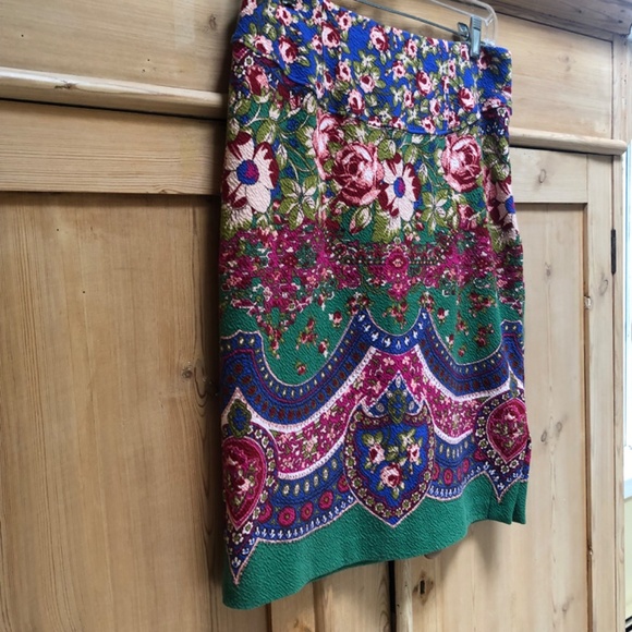 Anthropologie Maeve Sheffield Multicolor Floral Pencil Skirt Size 10 - Picture 10 of 14